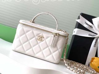 AP4452-3 シャネル バッグ スーパーコピー 25SS新作 CHANEL ロング ヴァニティケース ラムスキン & コスチューム パール ショルダーバッグ 3色可選択