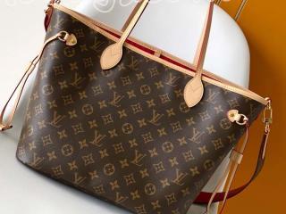 M12096 ルイヴィトン モノグラム バッグ コピー 「LOUIS VUITTON」 25新作 ネヴァーフル･インサイドアウト MM レディース トートバッグ ルージュ サリ