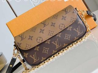 M26587 ルイヴィトン モノグラム･リバース バッグ コピー 「LOUIS VUITTON」 25新作 ウォレット オン チェーン･アイビー レディース ショルダーバッグ