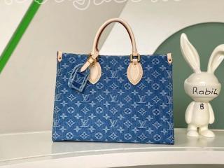 M46871 ルイヴィトン モノグラム･デニム バッグ スーパーコピー 「LOUIS VUITTON」 25新作 オンザゴー MM レディース トートバッグ