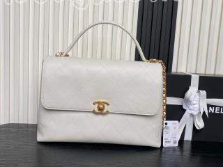 AS5543-B20111-10601 シャネル バッグ コピー CHANEL 25新作 マキシ トップハンドル フラップ バッグ レディース ショルダーバッグ ホワイト