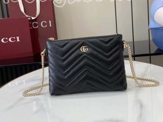 837742 AAET8 1000 グッチ バッグ コピー 25新作 GUCCI 〔GGマーモント〕チェーンポシェット レディース ショルダーバッグ ブラック