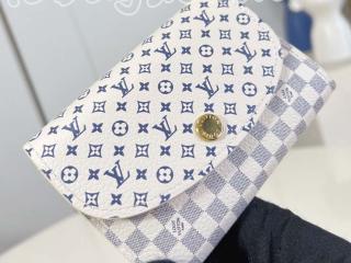 M25745 ルイヴィトン ダミエ･アズール 財布 コピー ｢LOUIS VUITTON｣ 25新作 ポルトモネ･ロザリ レディース 二つ折り財布