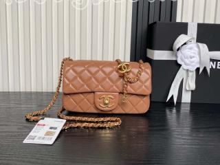 AS5759-3 シャネル バッグ スーパーコピー 25新作 CHANEL ミニ フラップ バッグ シャイニー ラムスキン ショルダーバッグ