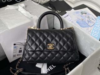 A92990-3 シャネル バッグ コピー CHANEL ココハンドルバッグ キャビアスキンカーフレザー レディース ショルダーバッグ
