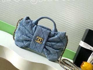 AS5849 シャネル バッグ スーパーコピー CHANEL 25/26年秋冬 コレクション ミニ ボウ バッグ デニム ショルダーバッグ