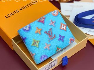 M28042 ルイヴィトン モノグラム･ドーナツ 財布 コピー ｢LOUIS VUITTON｣ 25新作 ポルトフォイユ･スレンダー 二つ折り財布 Blueberry