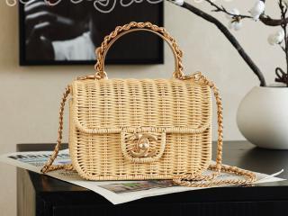 AS5984-B22726-NG121 シャネル バッグ コピー CHANEL 25/26年 トップハンドル ミニ フラップ バッグ ブレード ラタン ショルダーバッグ