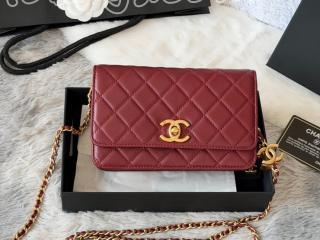 AP3938-2 シャネル バッグ スーパーコピー CHANEL 26新作 チェーンウォレット シャイニー ラムスキン ショルダーバッグ