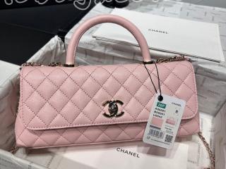 AS6091-2 シャネル バッグ コピー CHANEL 26年春夏 マキシ トップハンドル フラップ バッグ シャイニー グレインド カーフスキン ショルダーバッグ