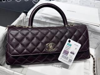 AS6091-3 シャネル バッグ スーパーコピー CHANEL 26年春夏 マキシ トップハンドル フラップ バッグ シャイニー グレインド カーフスキン ショルダーバッグ