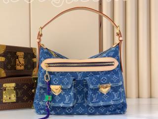 M27329 ルイヴィトン モノグラム・デニム バッグ コピー ｢LOUIS VUITTON｣ 26新作 バギー レディース ショルダーバッグ ブルーデニム