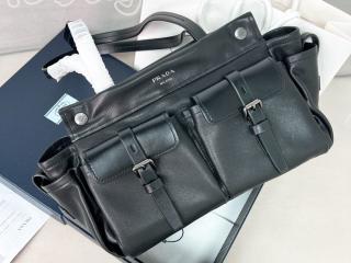 1BG645_2G6F_F0002_V_OOO プラダ バッグ スーパーコピー PRADA 26新作 プラダ ルート ミディアム レザー トートバッグ ブラック
