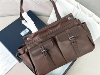 1BG645_2G6F_F0324_V_OOO プラダ バッグ コピー PRADA 26新作 プラダ ルート ミディアム レザー トートバッグ ココアブラウン