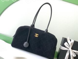 AS6211-1 シャネル バッグ コピー CHANEL 2026年春夏 ラージ ボーリング バッグ スエード カーフスキン & ラムスキン ハンドバッグ