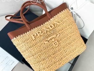 1BG500-2 プラダ バッグ コピー PRADA 26新作 スモール クロシェxレザー トートバッグ レディース ショルダーバッグ