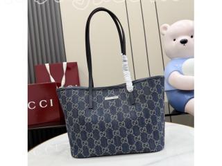 ‎875236 FAF8V 4042 グッチ バッグ スーパーコピー GUCCI 26新作 グッチ トライベッカ スモール トートバッグ ダークブルー GGデニム ショルダーバッグ